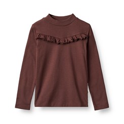 Wheat Rib T-Shirt Rosetta LS - Aubergine